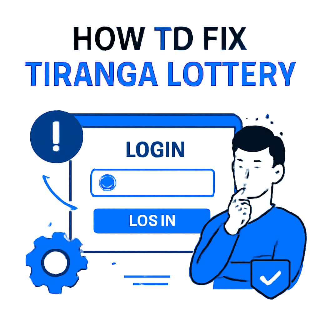 Diagram explaining troubleshooting for Tiranga lottery login.