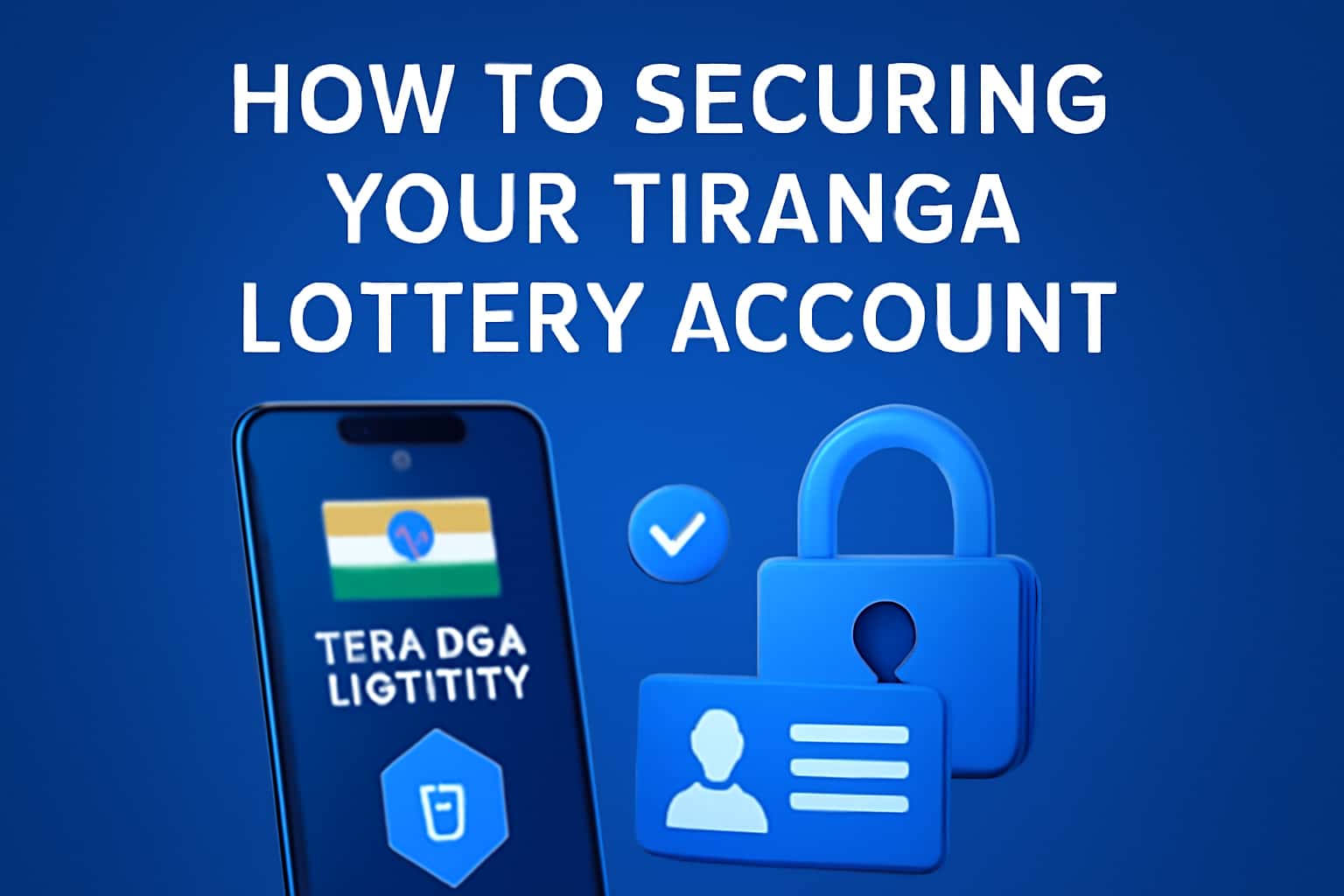A futuristic informational scene illustrating account security for Tiranga lottery.