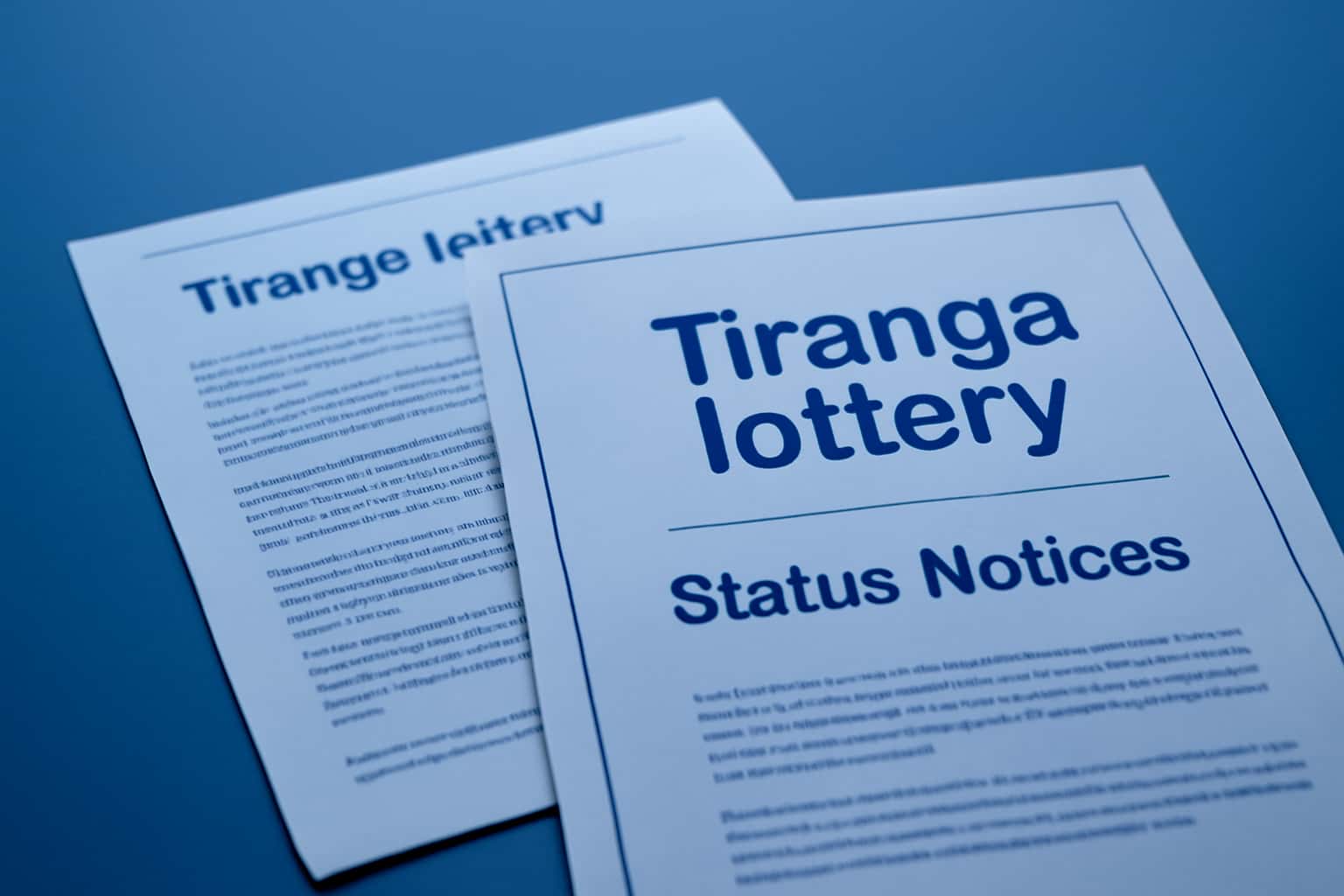 Informational graphic depicting Tiranga lottery Status Notices.