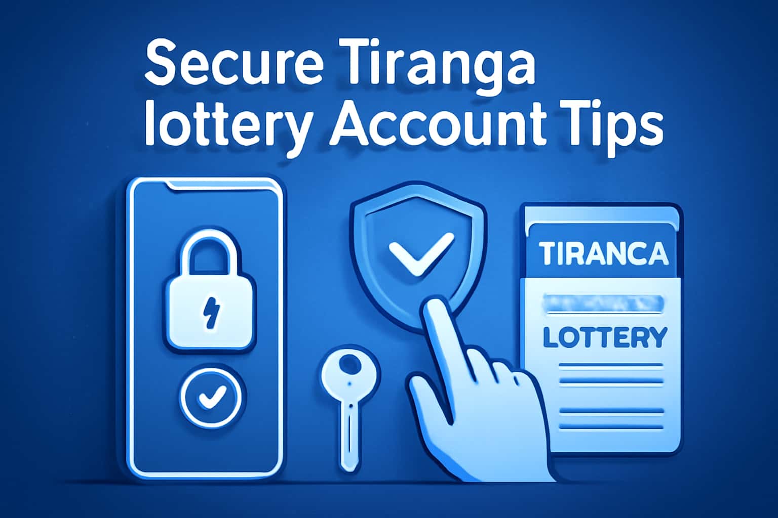 An informative scene on securing a Tiranga lottery account with visual elements emphasizing security.