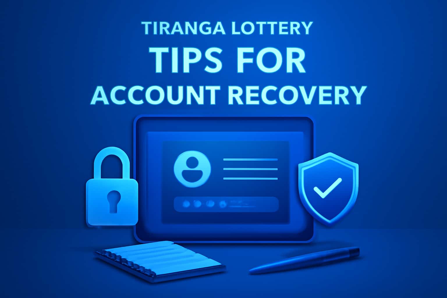 An informational scene showcasing tips for Tiranga lottery account recovery in a secure environment.