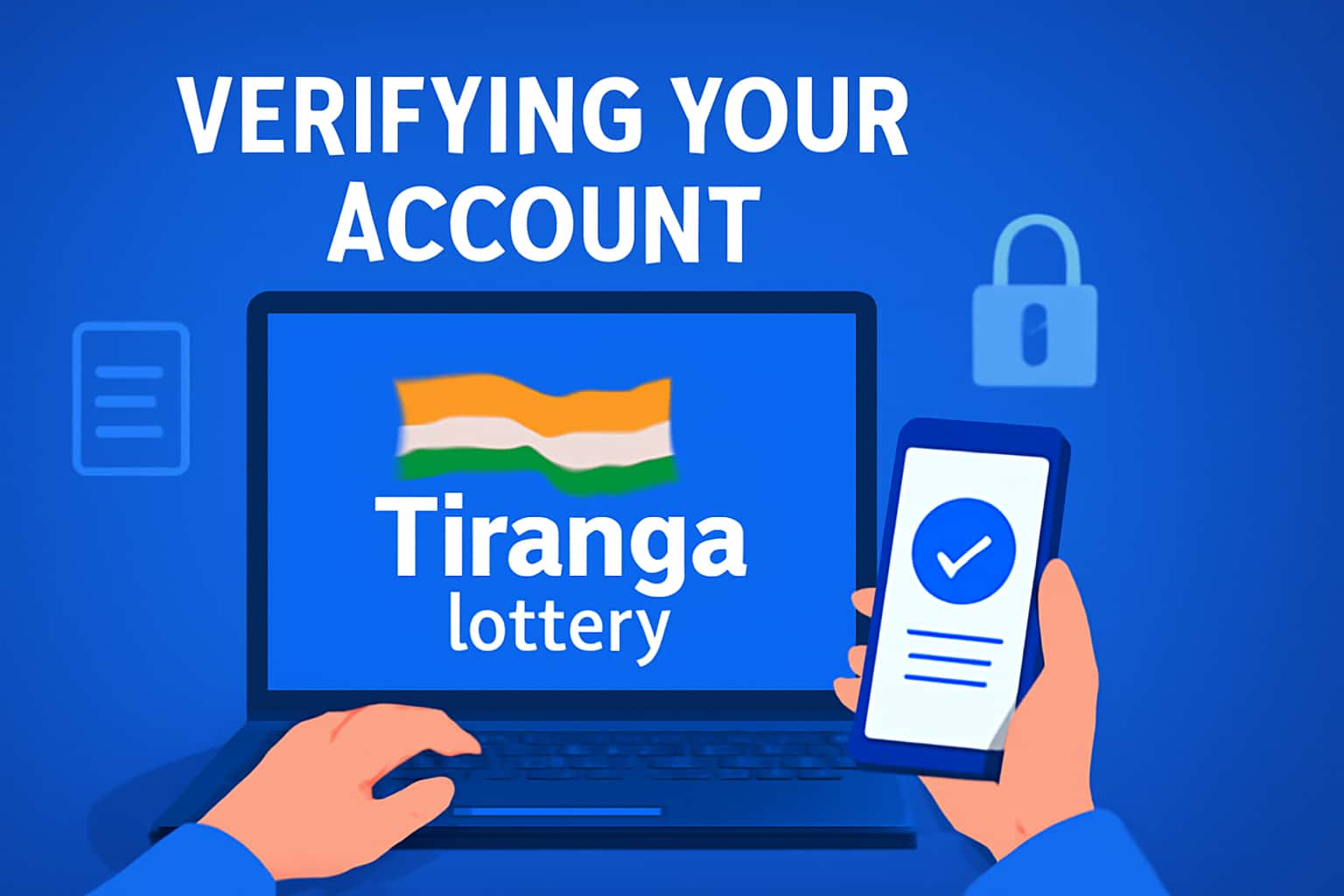 An illustration of the Tiranga lottery verification process in a secure environment.